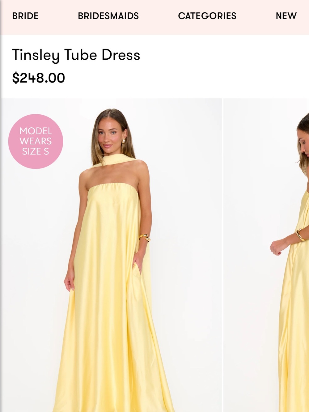 Show Me Your MuMu Tinsley Tube Dress in Pale Yellow
